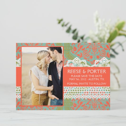 DE PORTER bewaart de datum/fotoaankondiging Save The Date (Staand voorkant)