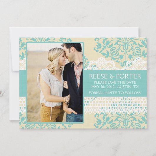 DE PORTER bewaart de datum/fotoaankondiging Save The Date (Voorkant)