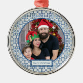 De Portugees Familiefoto met tegels lijst Metalen Ornament (Voorkant)