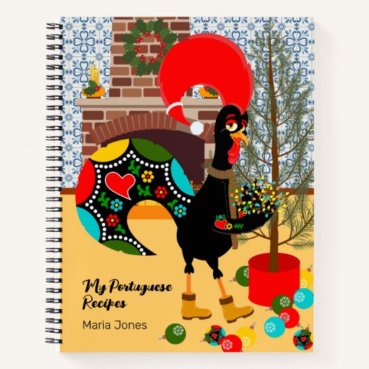 De Portugese Haan en de lichten van Kerstmis Notitieboek (Voorkant)