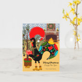 De Portugese Haan en de vreugde van geven Kaart (Gele Bloem)