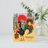 De Portugese Haan en de vreugde van het geven Briefkaart (Staand voorkant)