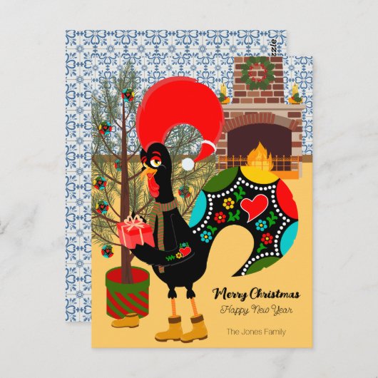 De Portugese Haan en de vreugde van het geven Briefkaart (Voorkant / Achterkant)