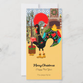 De Portugese Haan en de vreugde van het geven Feestdagenkaart (Voorkant)