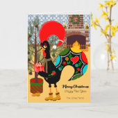 De Portugese Haan en de vreugde van het geven Kaart (Gele Bloem)