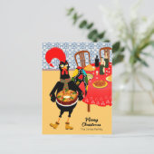 De Portugese haan houdt van King Cake Feestdagenkaart (Staand voorkant)