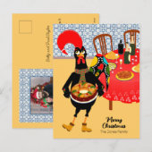 De Portugese haan houdt van King Cake Feestdagenkaart (Voorkant / Achterkant)