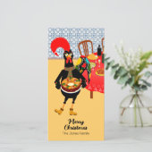 De Portugese haan houdt van King Cake Feestdagenkaart (Staand voorkant)