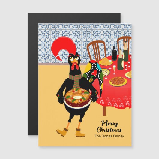 De Portugese Haan houdt van King Cake kaart (Voorkant / Achterkant)