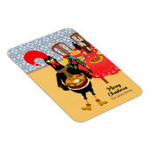 De Portugese Haan houdt van King Cake kaart Magneet (Rechterzijde)