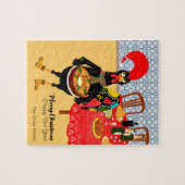 De Portugese haan houdt van King Cake Legpuzzel (Horizontaal)