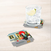 De Portugese Haan met een kerstcadeau Kartonnen Onderzetters (Insitu)