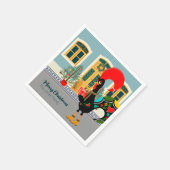 De Portugese Haan met een kerstcadeau Servet (Hoek)