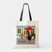 De Portugese Haan met een kerstcadeau Tote Bag (Achterkant)