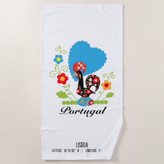 De Portugese Haan Strandlaken (Voorkant)