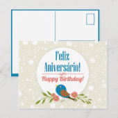 De Portugese kaart van de Verjaardag (Voorkant / Achterkant)