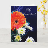 De Portugese kaart van de Verjaardag met bloemen (Gele Bloem)