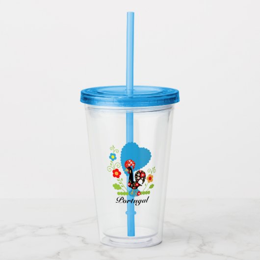 De Portugese rooster Acryl Drinkbeker (Voorkant)