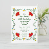 De Portugese Rooster Birthday Party Kaart (Staand voorkant)