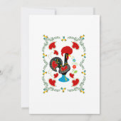 De Portugese Rooster Birthday Party Kaart (Achterkant)