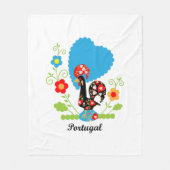 De Portugese rooster Fleece Deken (Voorkant)