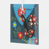 De Portugese rooster Glas Ornament (Voorkant links)