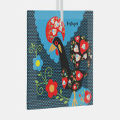 De Portugese rooster Glas Ornament (Voorkant Rechts)