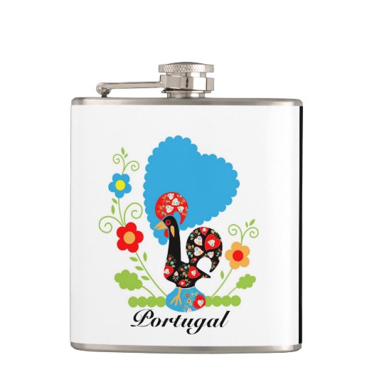 De Portugese rooster Heupfles (Voorkant)