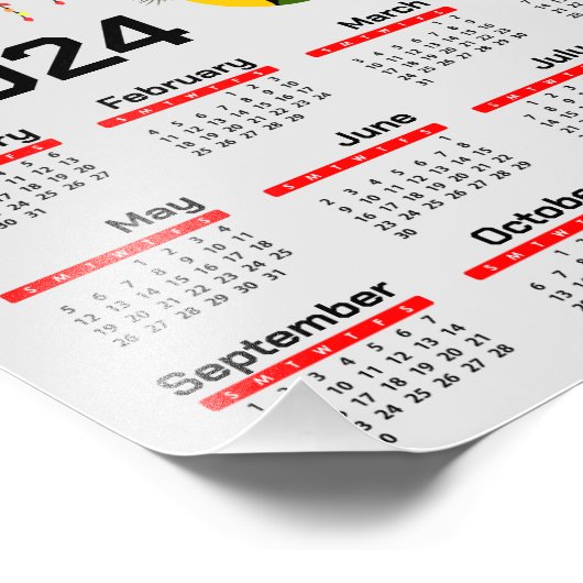 De Portugese Rooster Kerstkalender 2024 Foto Afdruk (Hoek)