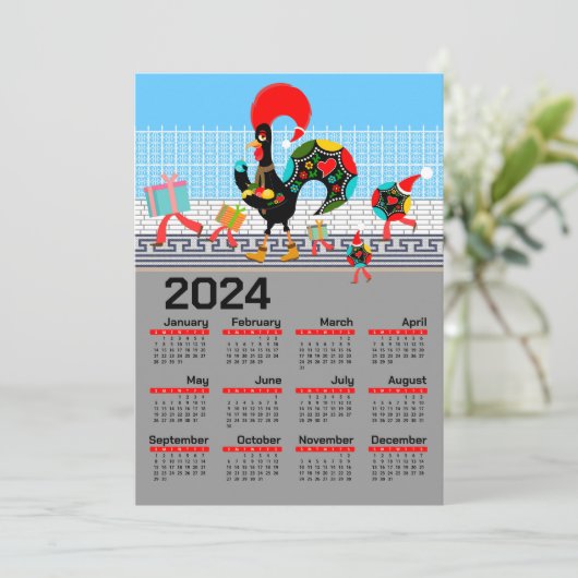 De Portugese Rooster Kerstmis 2024 (Staand voorkant)