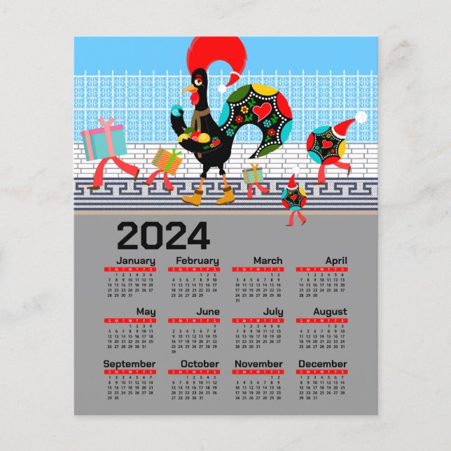De Portugese Rooster Kerstmis 2024 Kalender (Voorkant)