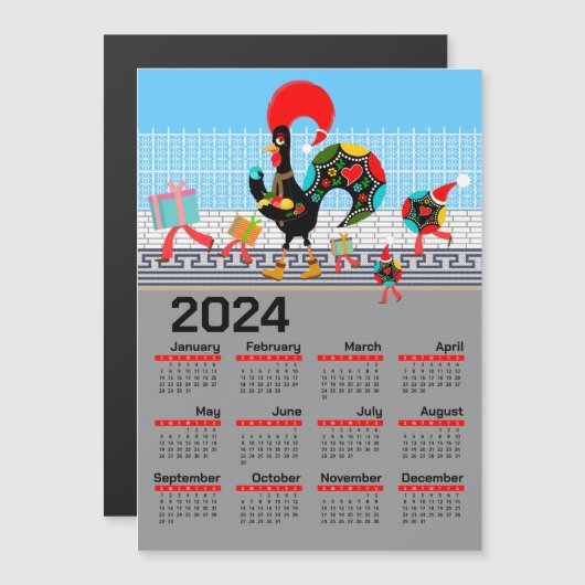 De Portugese Rooster Kerstmis 2024 Kalender (Voorkant / Achterkant)