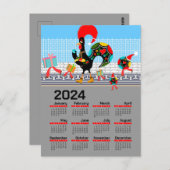 De Portugese Rooster Kerstmis 2024 Kalender Briefkaart (Voorkant / Achterkant)