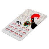 De Portugese Rooster Kerstmis 2024 Kalender Magneet (Linkerzijde)