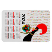 De Portugese Rooster Kerstmis 2024 Kalender Magneet (Horizontaal)