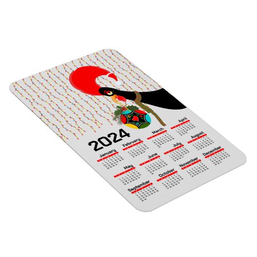 De Portugese Rooster Kerstmis 2024 Kalender Magneet (Rechterzijde)