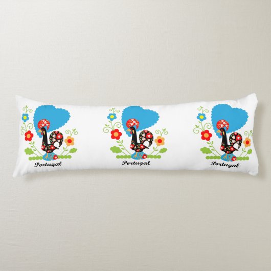 De Portugese rooster Lichaamskussen (Voorkant)