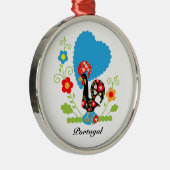 De Portugese rooster Metalen Ornament (Rechts)
