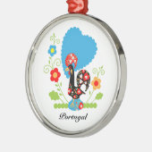 De Portugese rooster Metalen Ornament (Links)