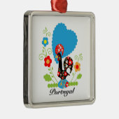 De Portugese rooster Metalen Ornament (Rechts)