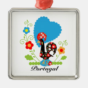 De Portugese rooster Metalen Ornament