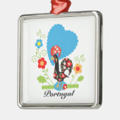 De Portugese rooster Metalen Ornament (Links)