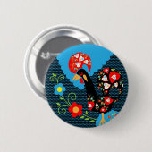 De Portugese rooster Ronde Button 5,7 Cm (Voorkant /achterkant)