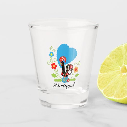 De Portugese rooster Shot Glas (Voorkant)