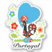 De Portugese rooster Sticker (Voorkant)