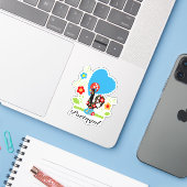 De Portugese rooster Sticker (Laptop met iPhone)