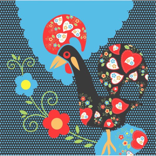 De Portugese rooster Sticker (Voorkant)