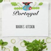 De Portugese rooster Theedoek (Gevouwen)