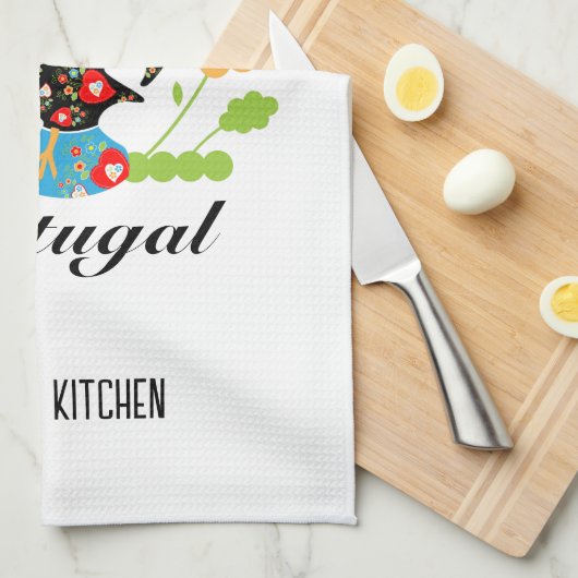 De Portugese rooster Theedoek (Quarter Fold)