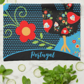 De Portugese rooster Theedoek (Gevouwen)